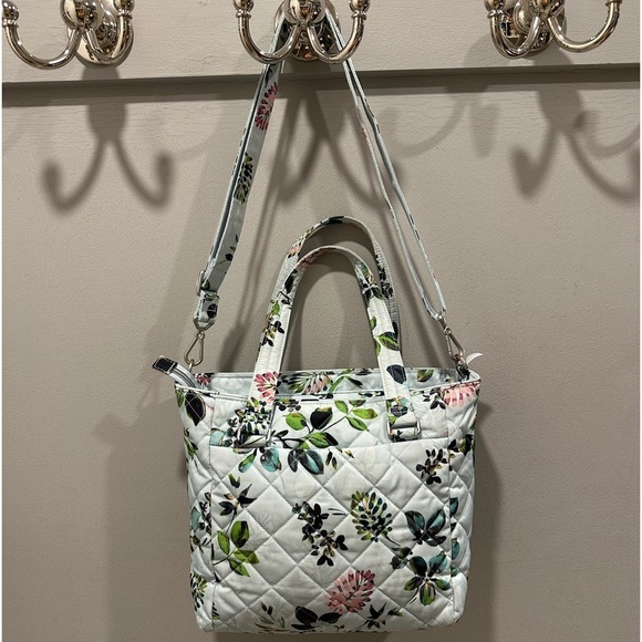 Vera Bradley Seawater Blooms Multi-Strap Shoulder Bag in Performance Twill - Picture 8 of 8